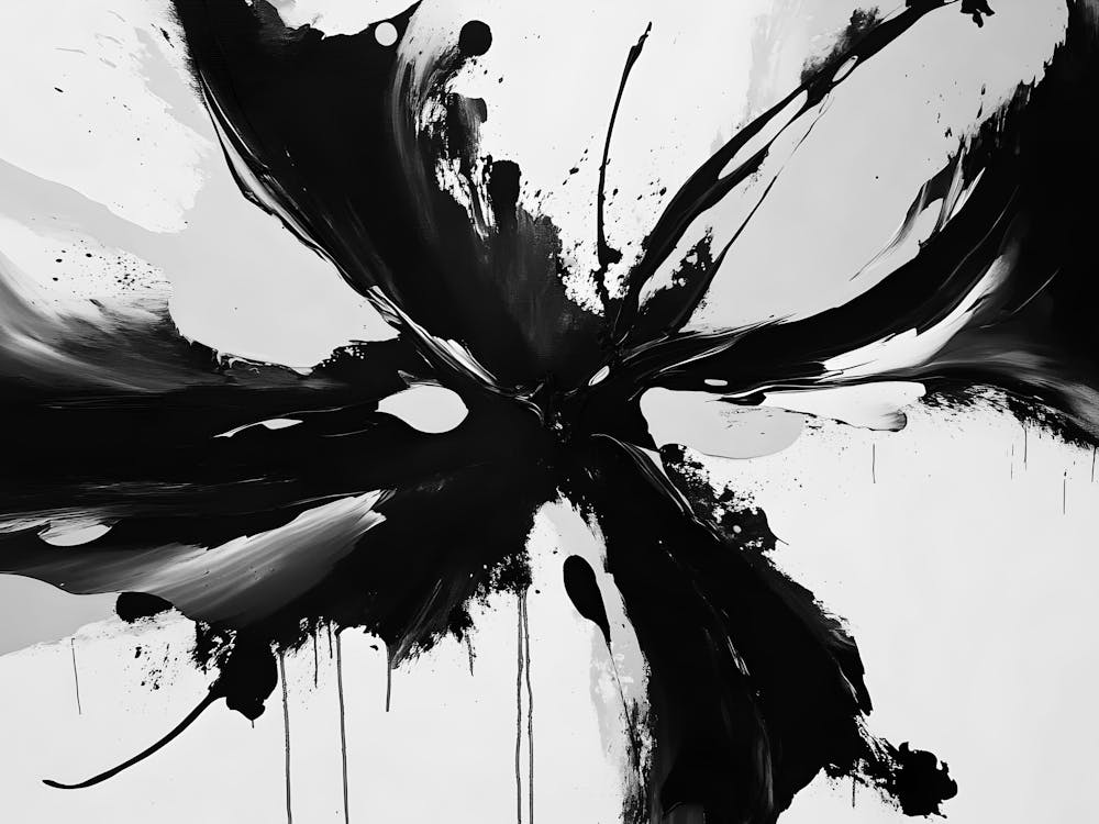 Black And White Abstract Painting 21