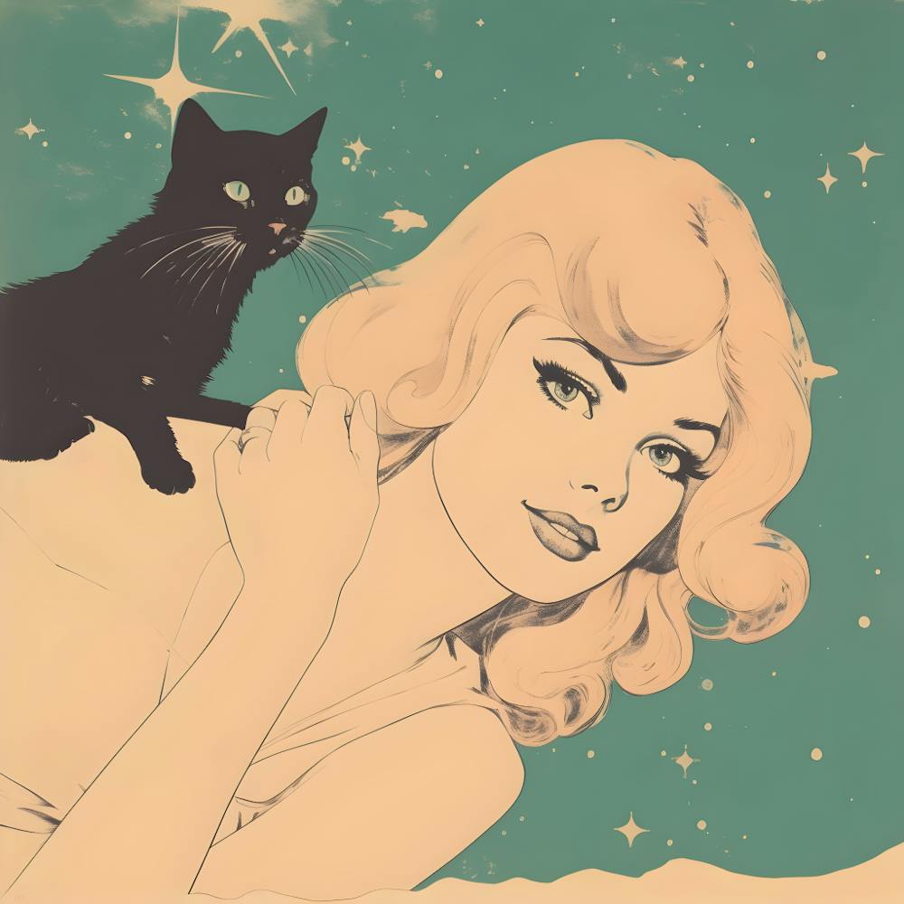 Cat On A Woman'S Shoulder