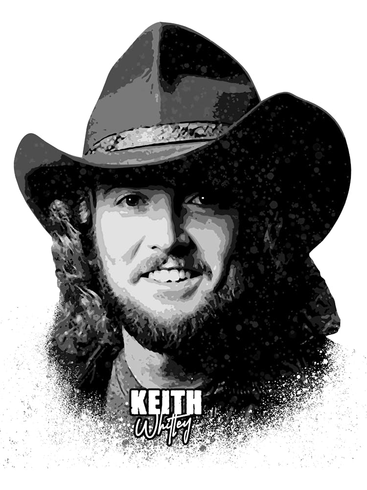 Keith Whitley American Country Musician in Grayscale Illustration