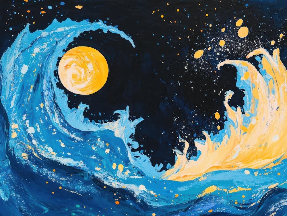 Moon And Waves 5