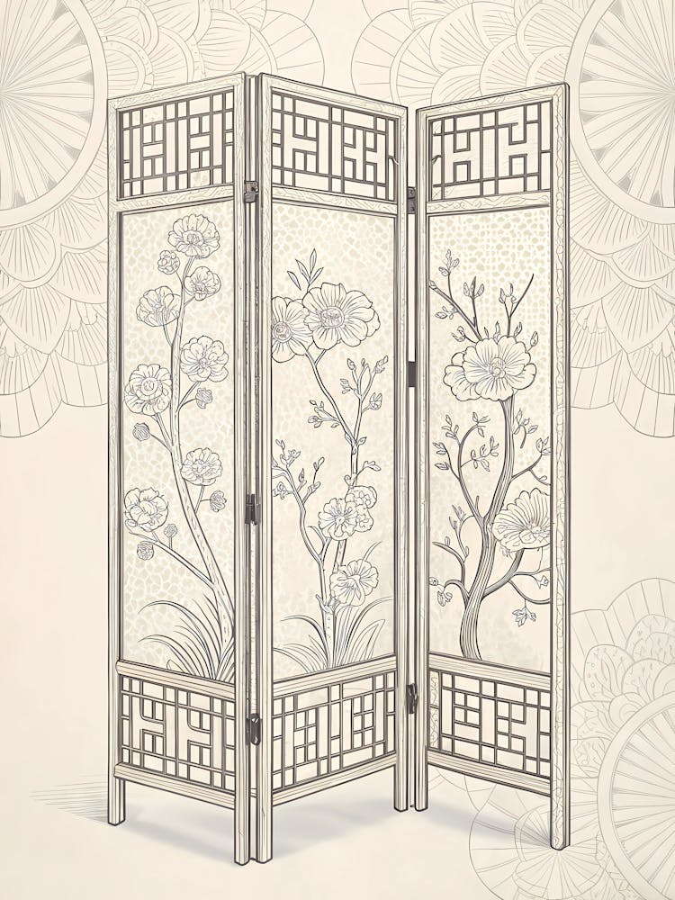 Minimalist Ink Sketch Of Vintage Woodblock Style