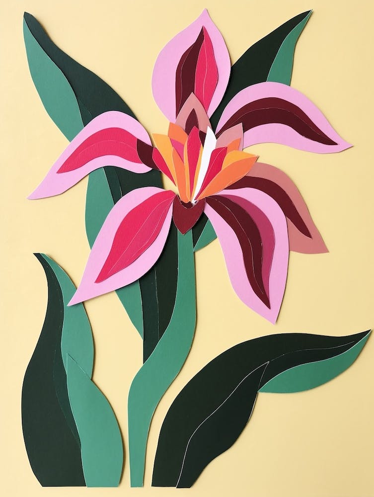 Cut Out Style Flower Art Orchid 1