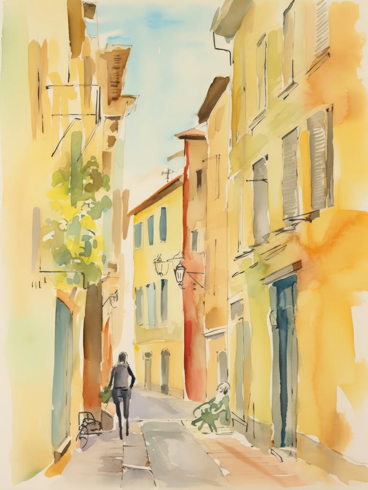 Ferrara, Italy Watercolour Streets 1