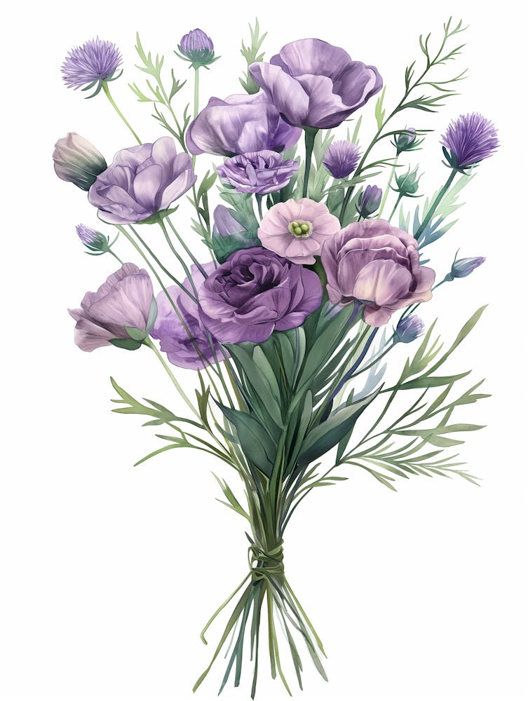 Bouquet Of Purple Flowers