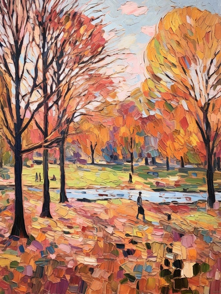 Autumn City Park Painting Karlsaue Park Kassel 2