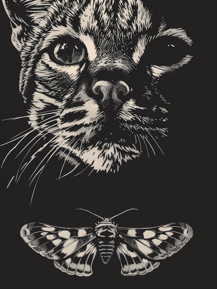 Moth And Cat