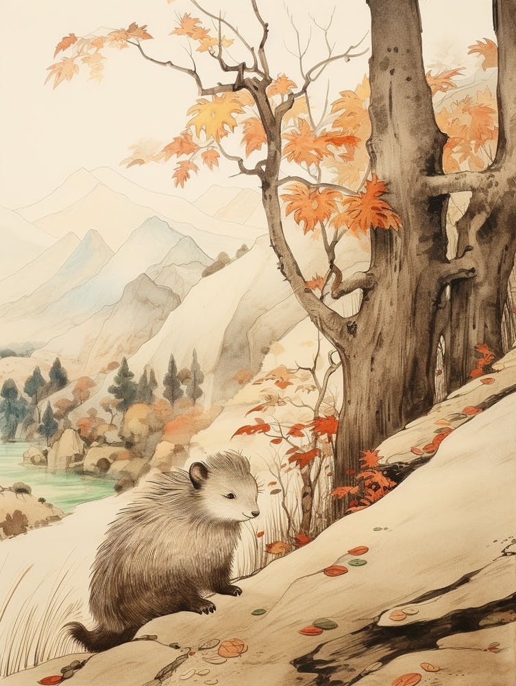 Storybook Animal Watercolour Porcupine 4