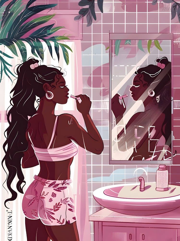 Black Girl In Bathroom