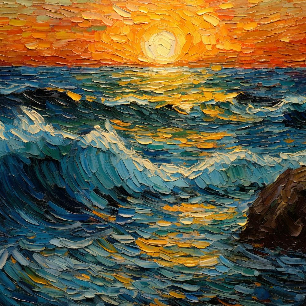 Sunset On The Sea