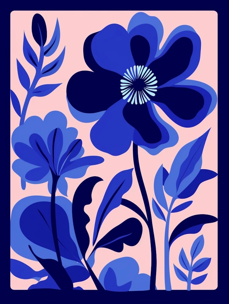 Illustration de Fleur Bleue Anémone 3