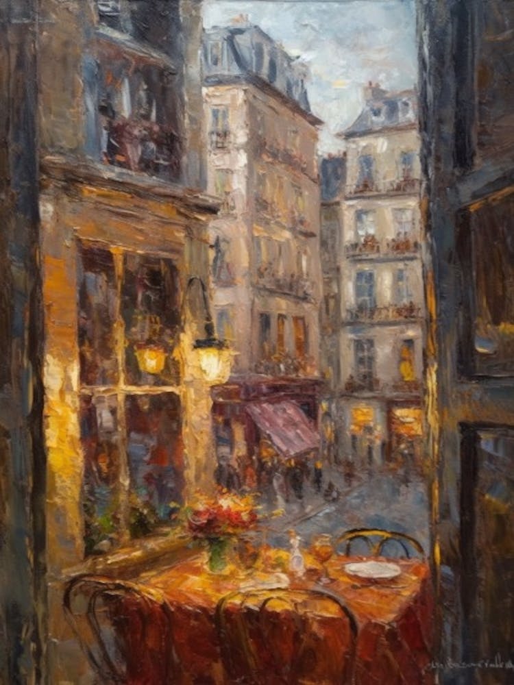 Window View Of Paris In The Style Of Impressionism 3