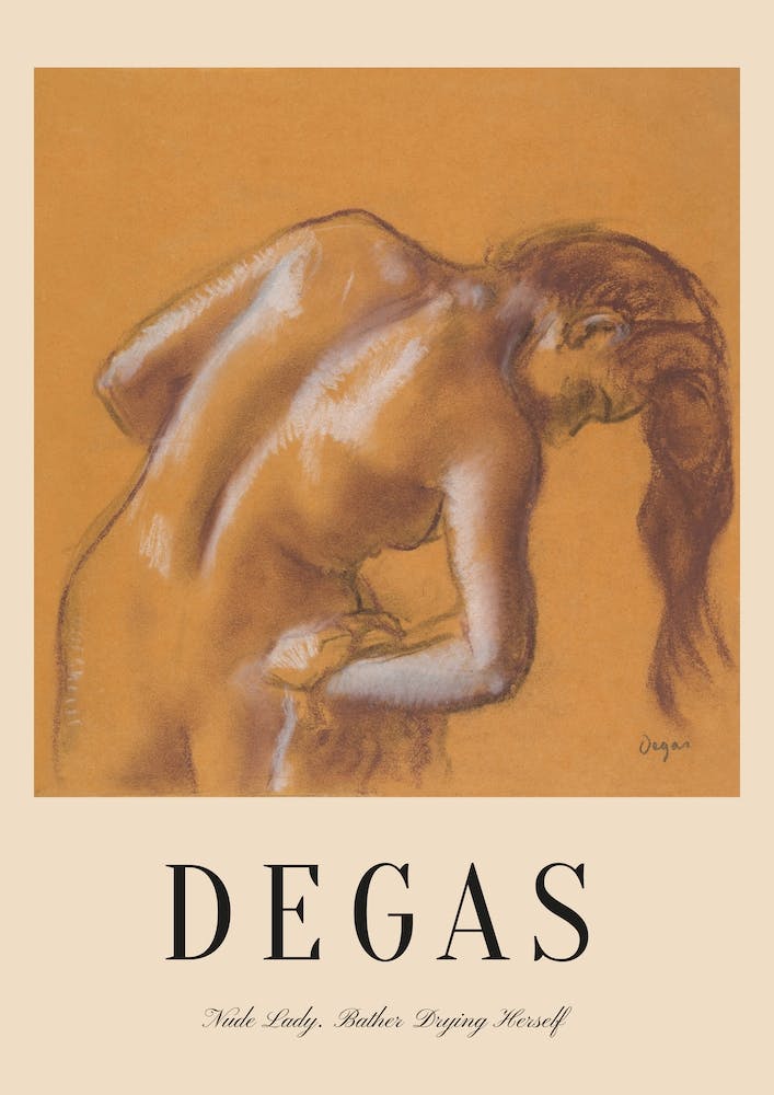Nude Lady, Bather Drying Herself, Edgar Degas