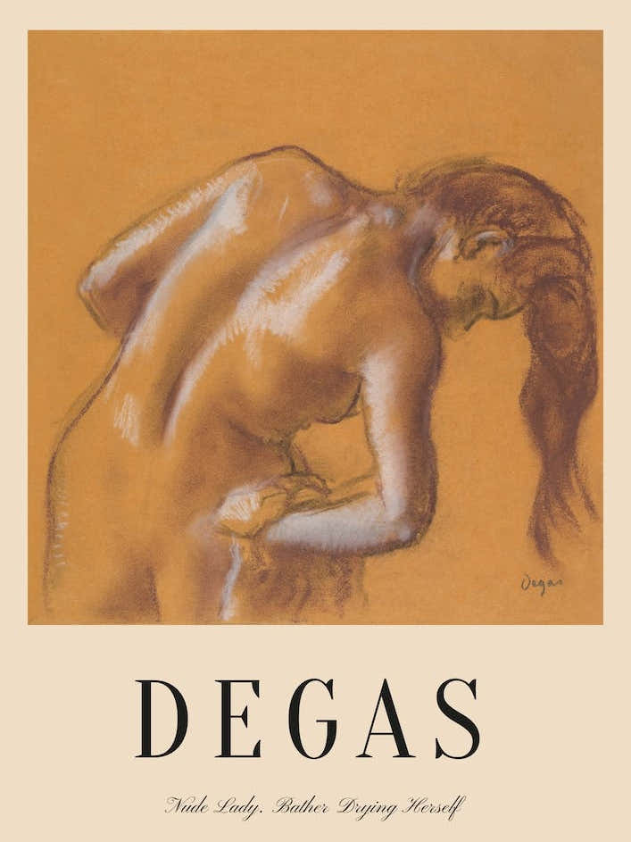 Nude Lady, Bather Drying Herself, Edgar Degas