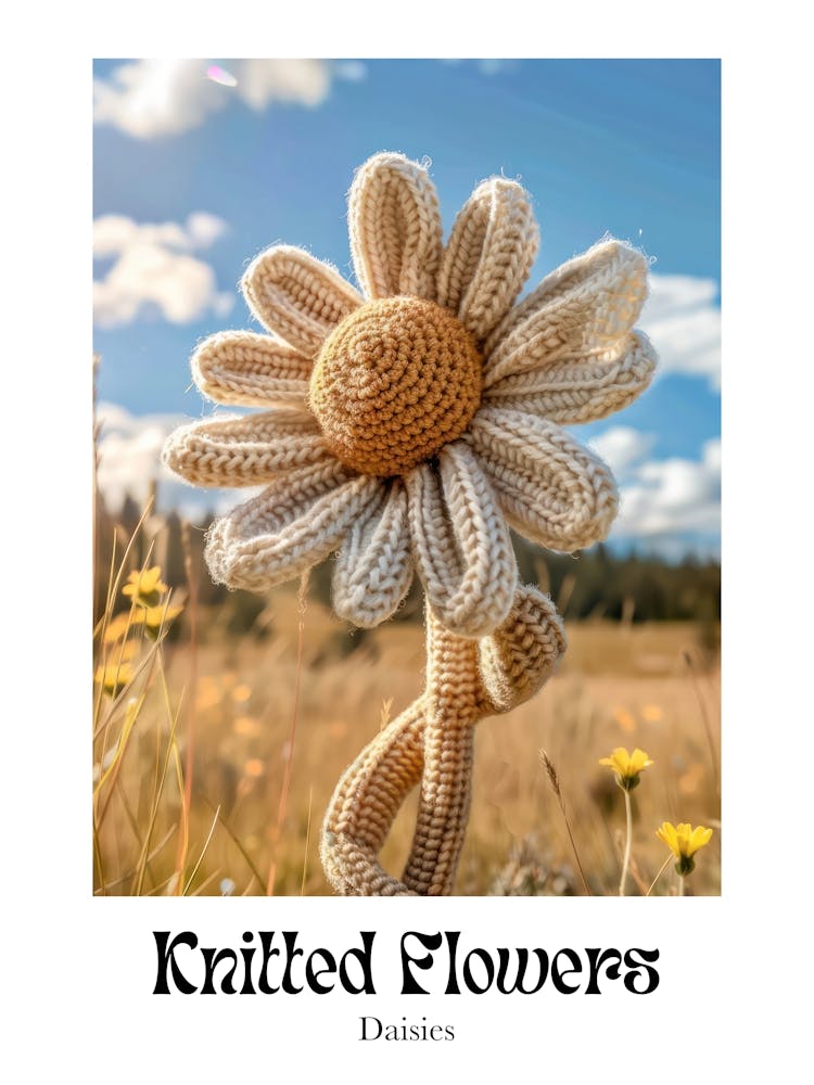 Knitted Flowers Daisies 7