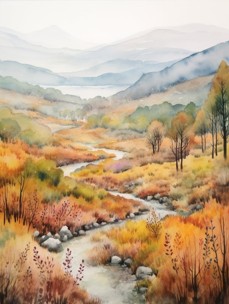 Autumn Forest Landscape Serra Da Estrela Natural Park