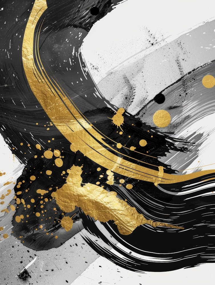 Gold und Schwarz Leinwanddruck 30