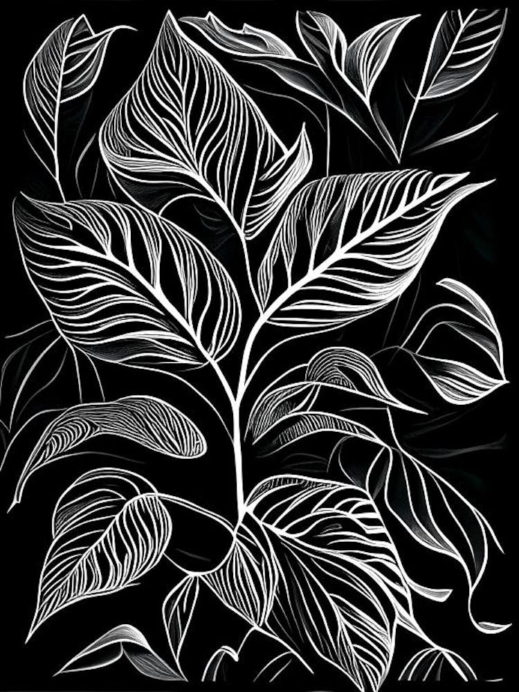 Linogravure feuille de basilic 3