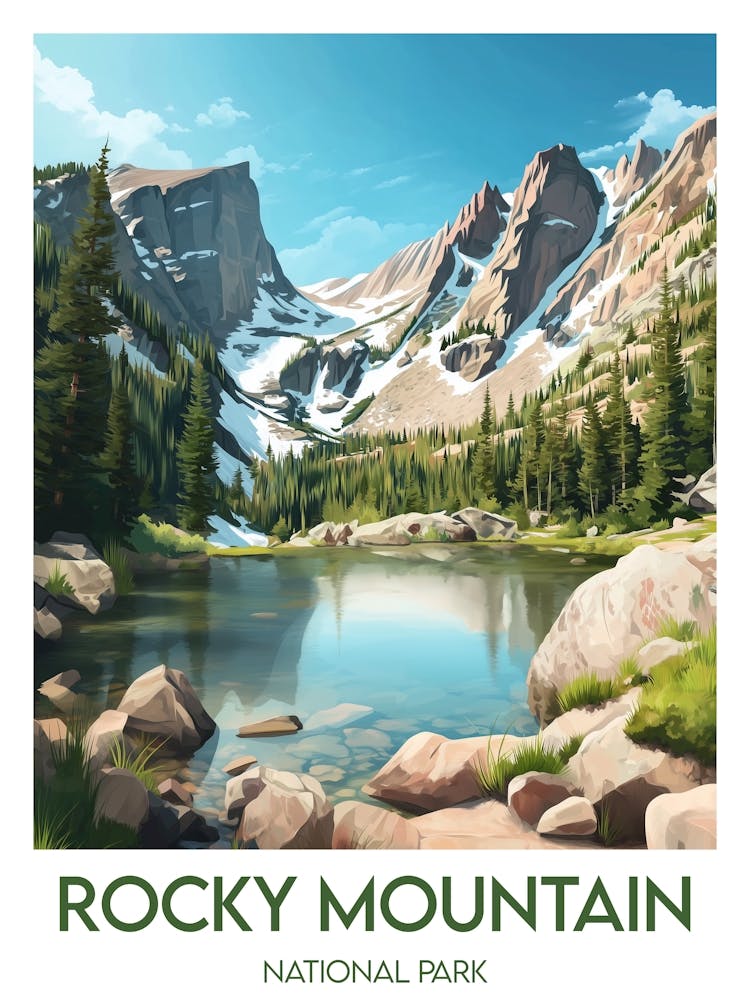 Affiche de voyage Rocky Mountain National Park