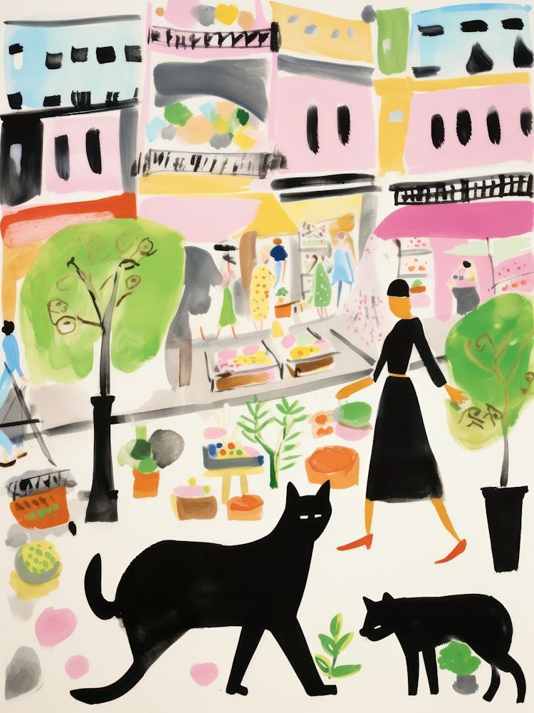 The Food Market In Vienna 4 Illustration