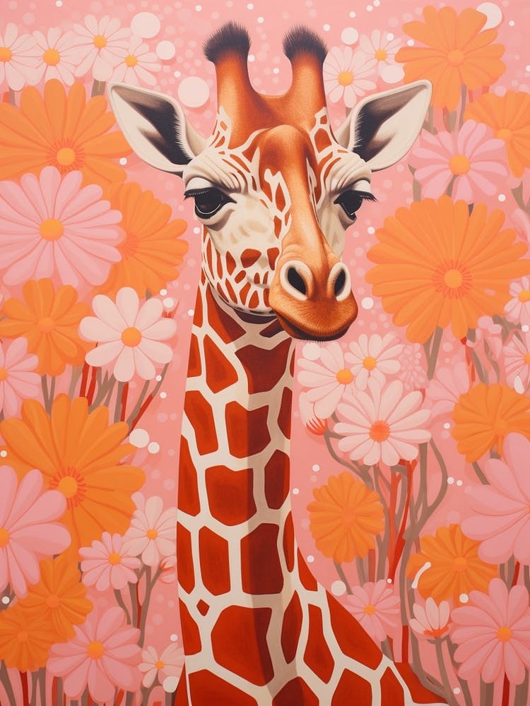 Floral Giraffe Portrait