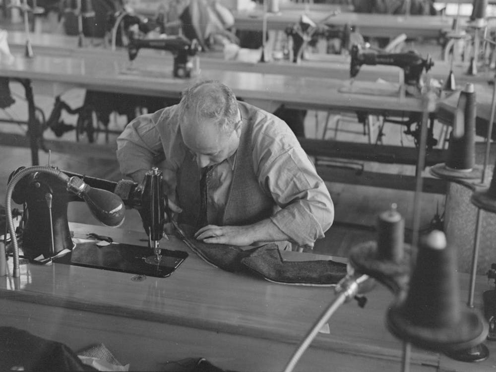 Untitled Photo, Possibly Related To Closeup Of Cloak Operator In Cooperative Garment Factory At Jersey Homestead