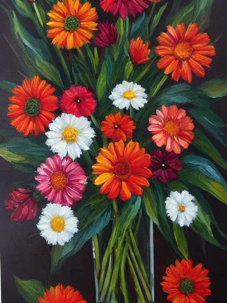Gerberas Still Life Oil Painting Flower