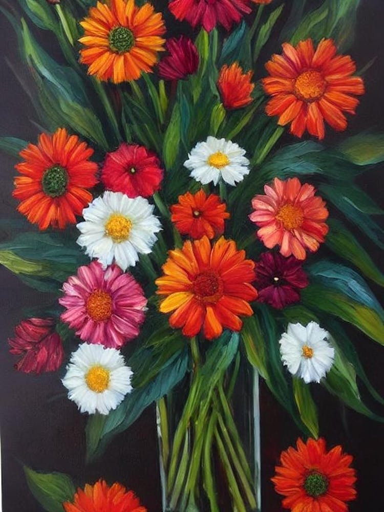 Gerberas Still Life Oil Painting Flower