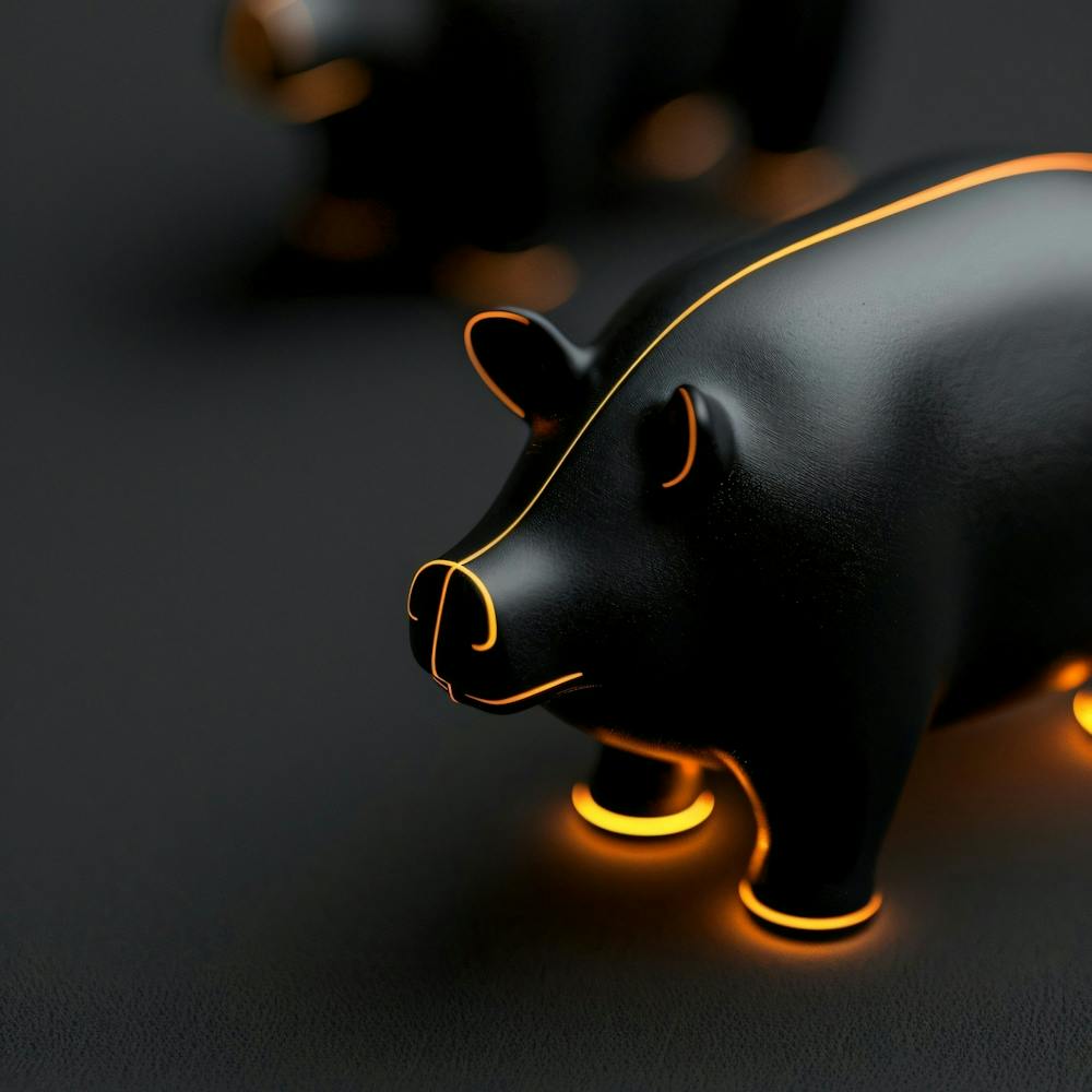 Pigs On A Black Surface