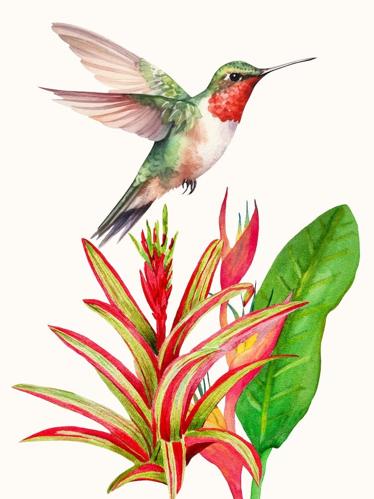 Hummingbird And Plant