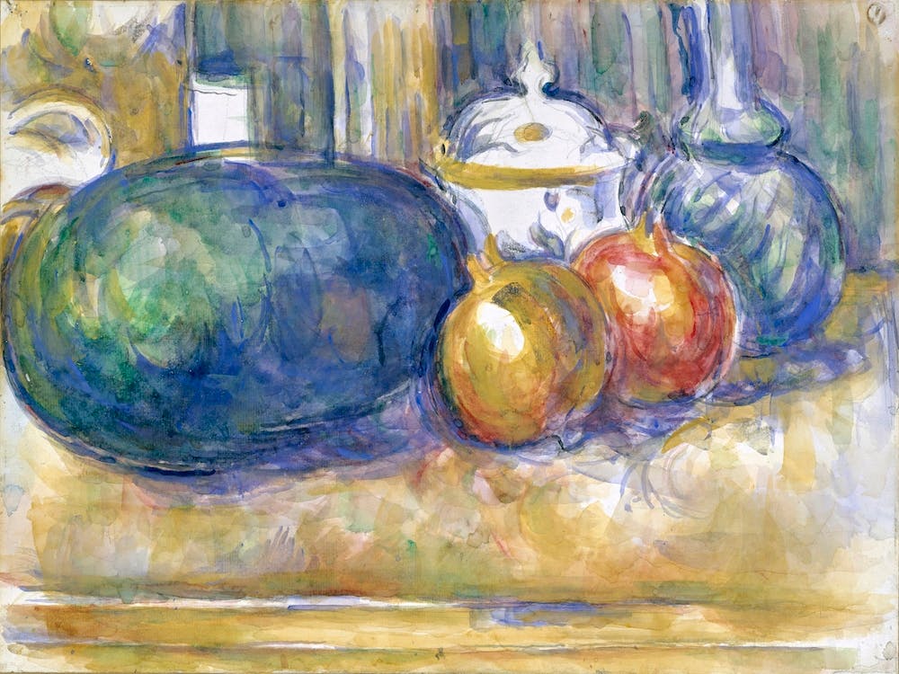 Still Life With A Watermelon And Pomegranates, Paul Cézanne
