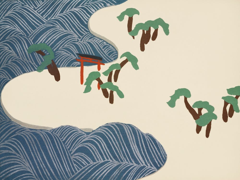 Ocean Waves From Momoyogusa –Flowers Of A Hundred Generations , Kamisaka Sekka 1