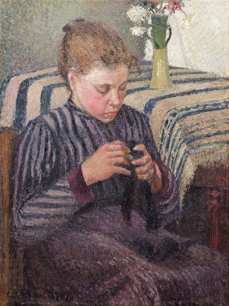 Woman Mending (1895), Camille Pissarro