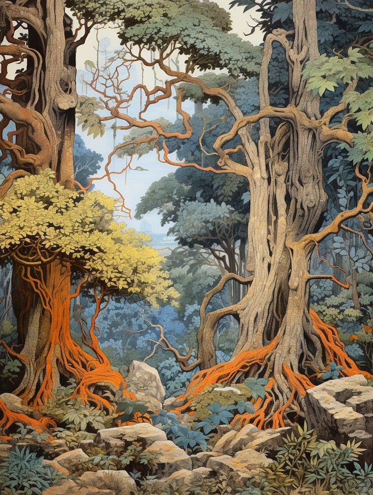 Vintage Jungle Botanical Illustration Ylang Ylang Tree 3