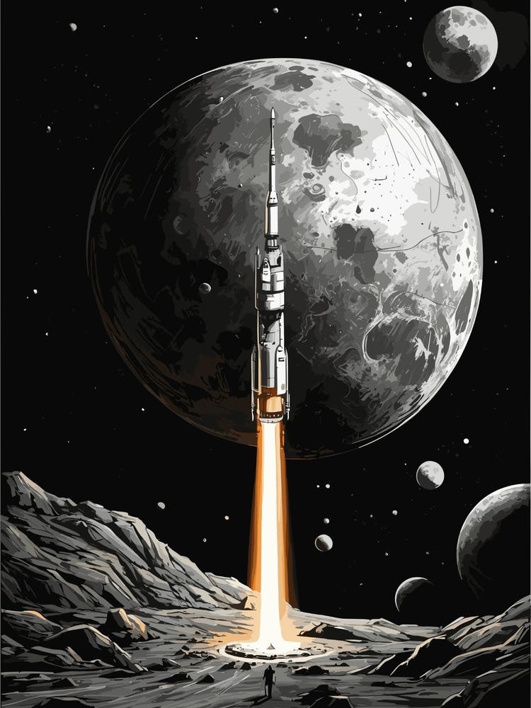 Rocket In Mercury Planet