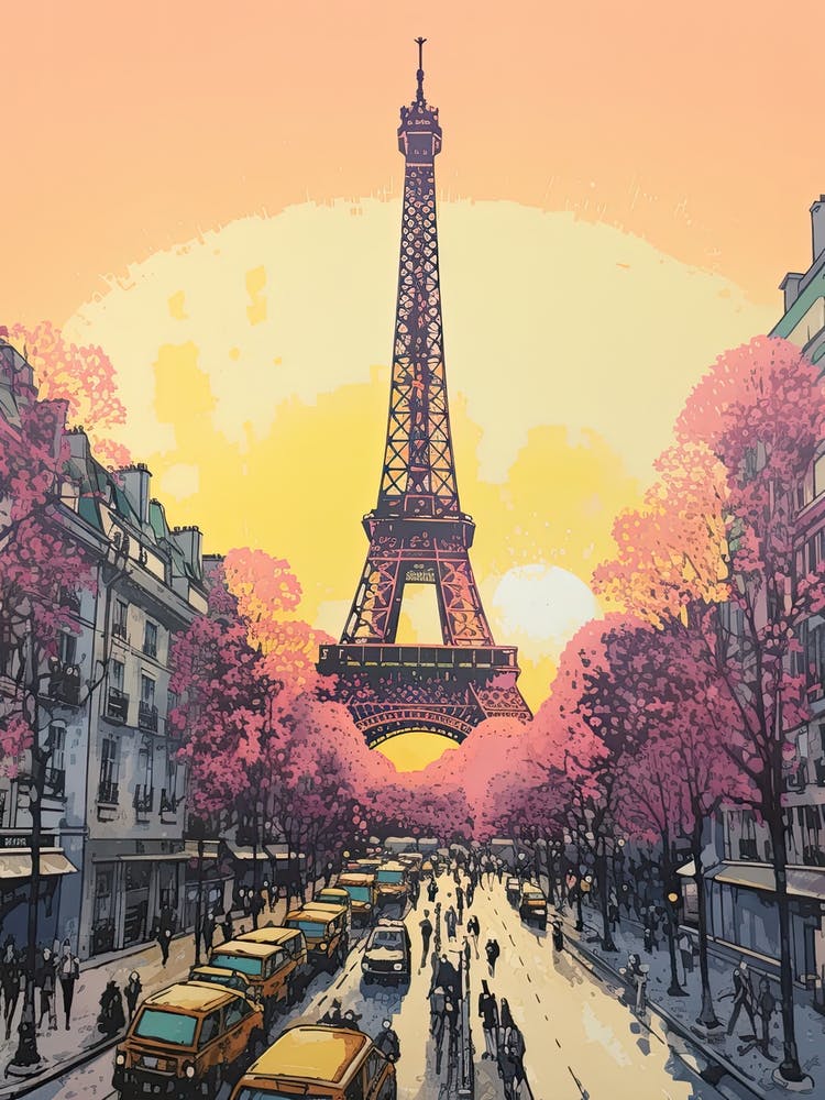 Paris In Risograph Style 1
