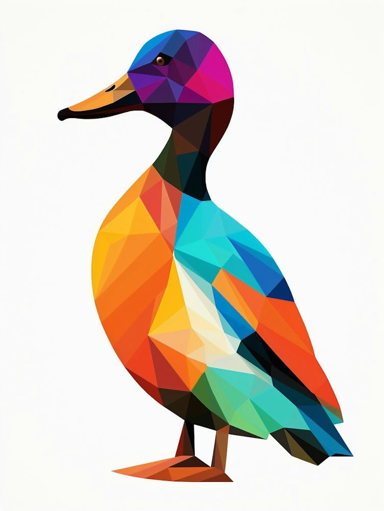 Colourful Geometric Bird Canvasback 3