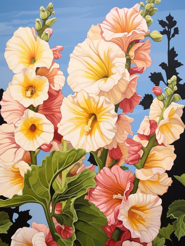 Hollyhock 2 Flower Painting