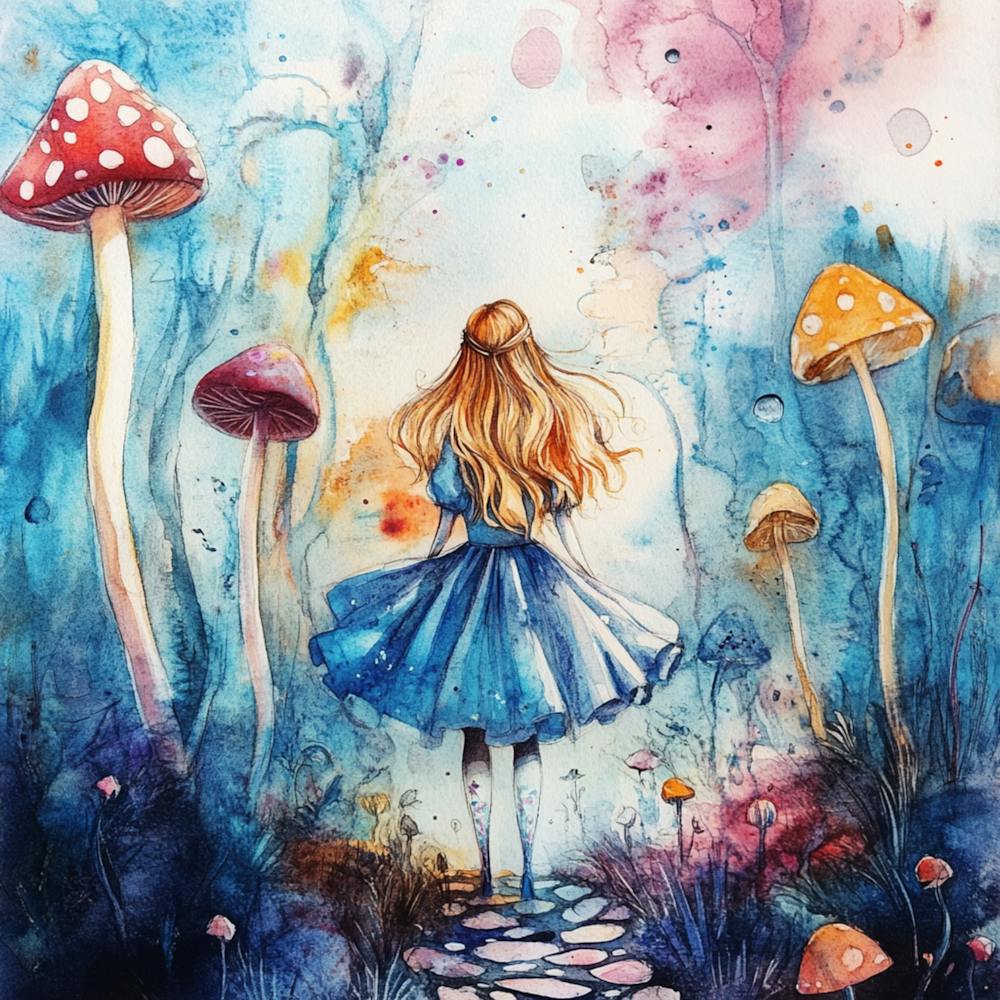 Watercolor Girl in Wonderland 8