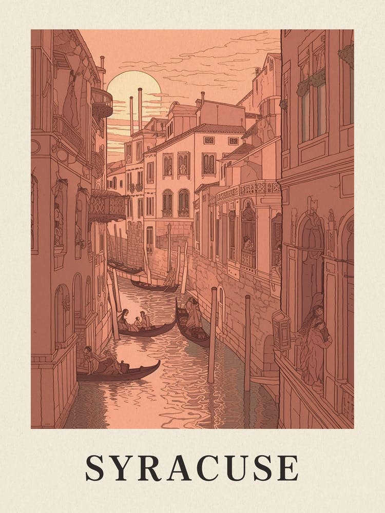 Syracuse Vintage Pink Italy Poster