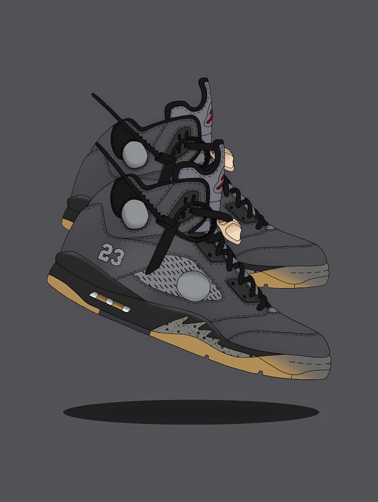 Air Jordan 5 Retro - Jordan 5 Off-White Black - Off-White x Air Jordan 5 Retro