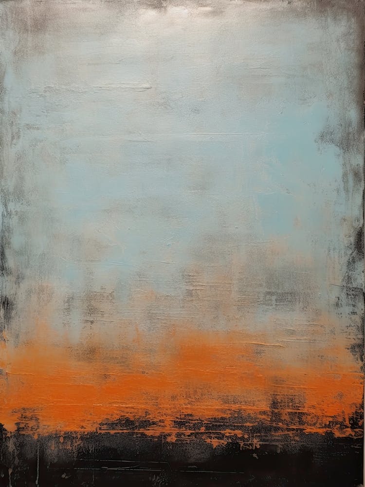 Orange And Teal Abstract Painting 1