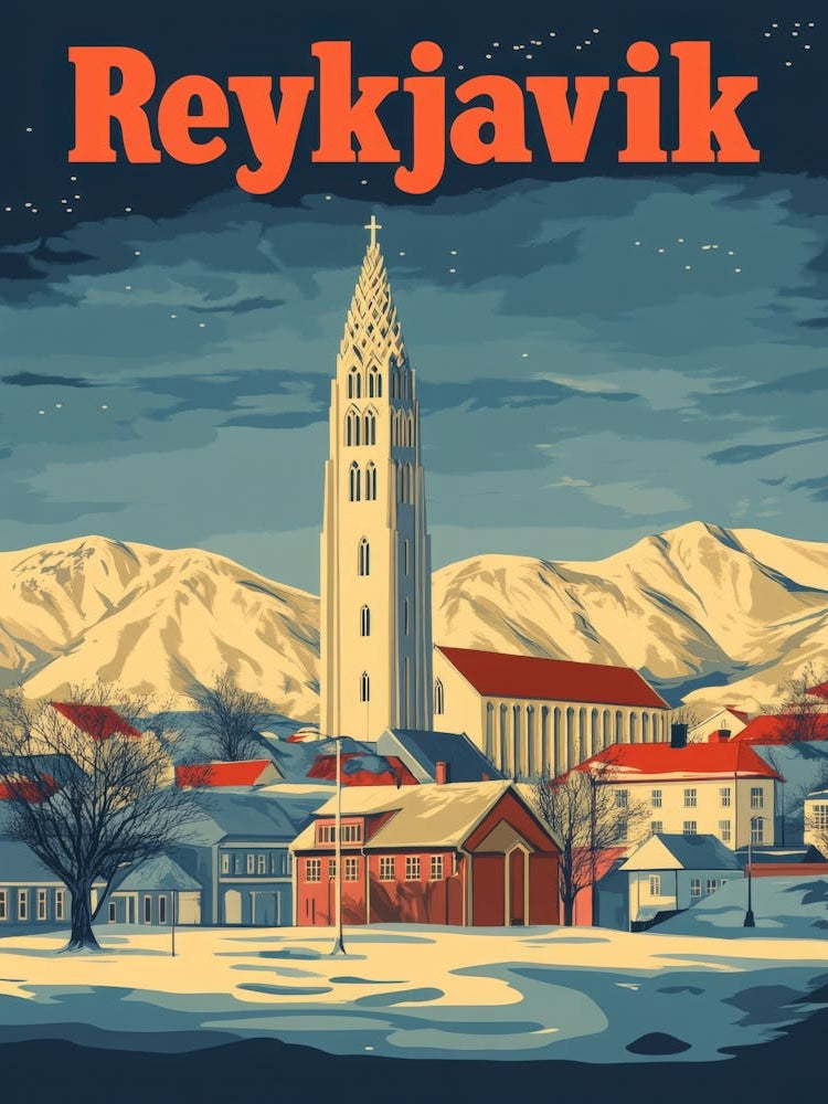 Aihrgdesign A Vintage Travel Poster Of Reykjavik 2