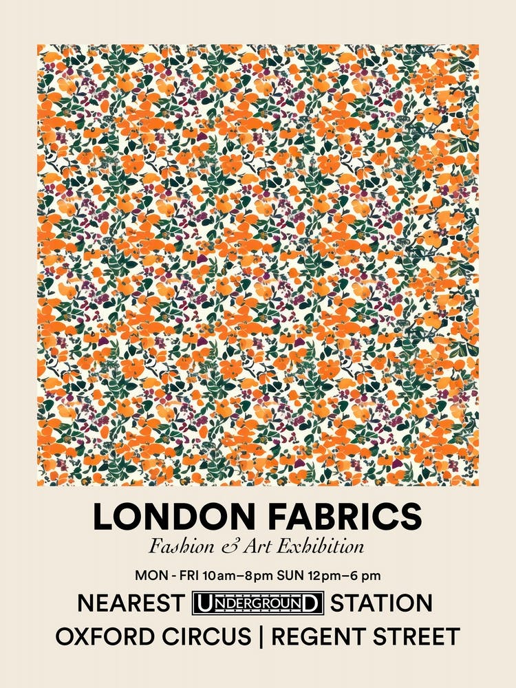 Poster Marigold Mist Bloom London Fabrics Floral Pattern 2