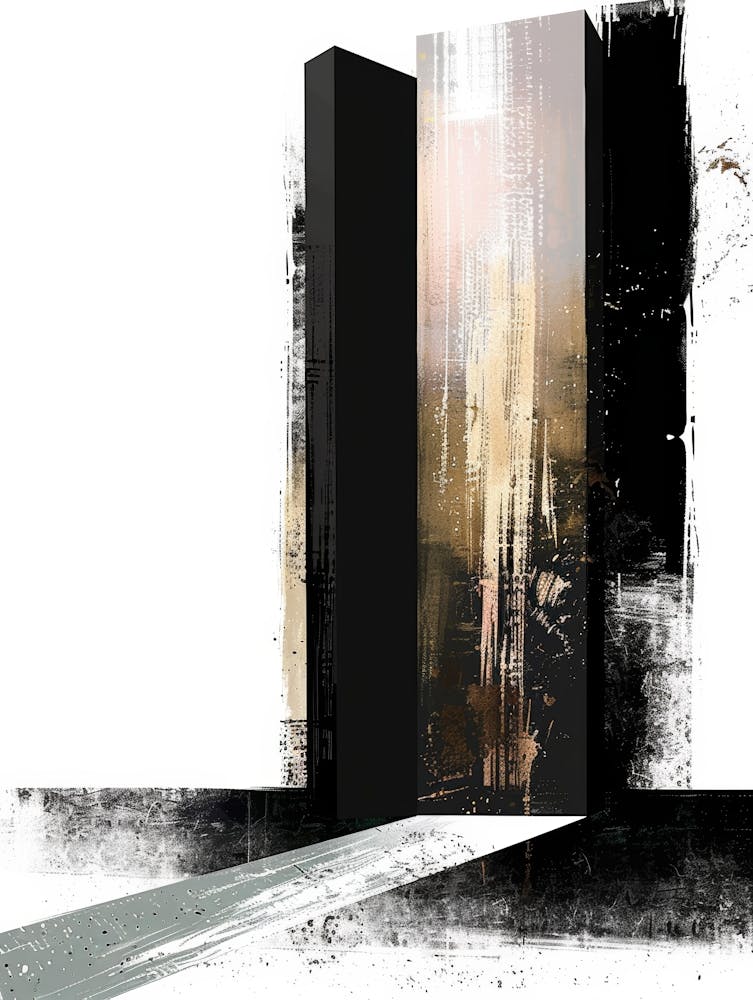 Abstract Black And White Painting 14