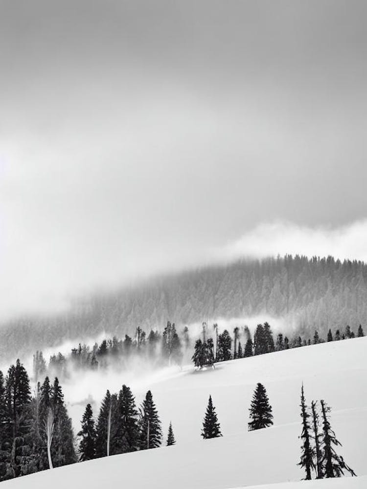 Sugarloaf, Usa Black And White Skiing Poster