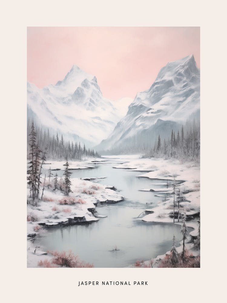 Dreamy Winter National Park Poster  Jasper National Park Canada 2