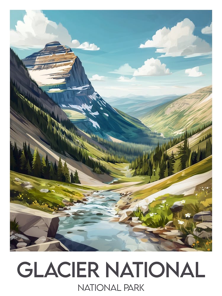 Affiche de voyage Glacier National Park