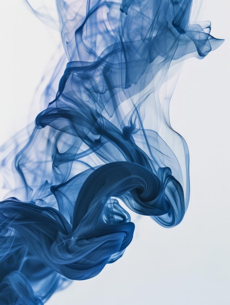 Blue Smoke On White Background
