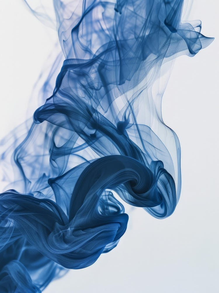 Blue Smoke On White Background