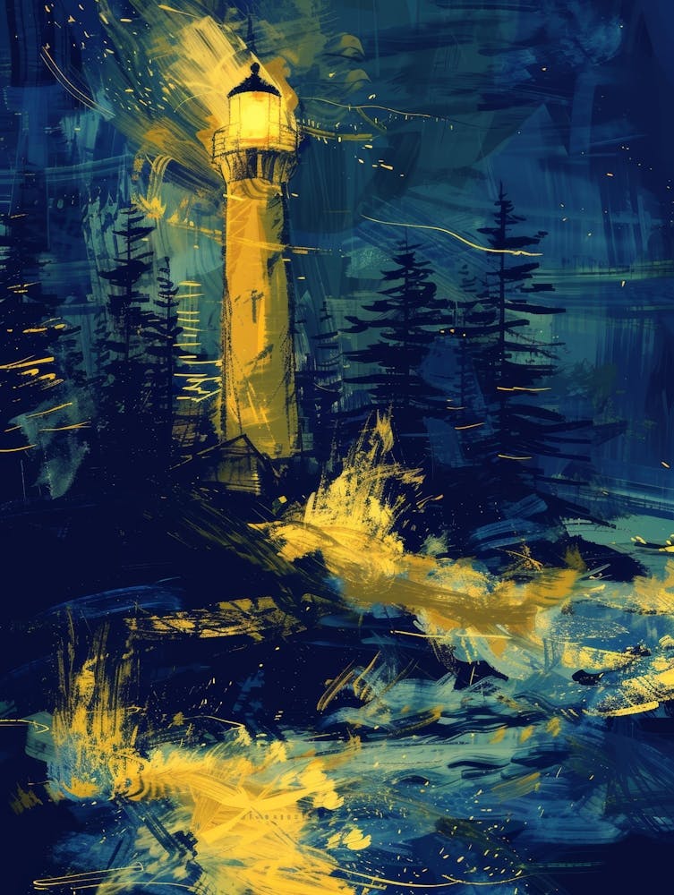 Lighthouse At Night 6